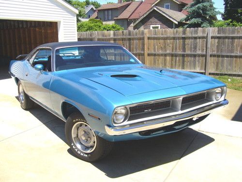 1970 cuda rotisserie restored bs23 n code 383 d21 4 speed eb5 blue barracuda bb