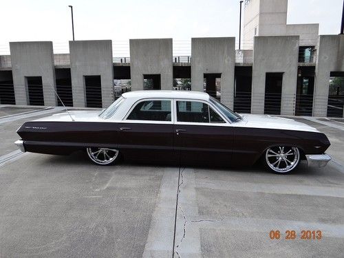 1963 belair 4 door, airride, bagged, slammed, dropped, custom