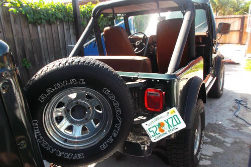 1982 jeep cj7 base sport utility 2-door 4.2l green with fiberglass tub florida