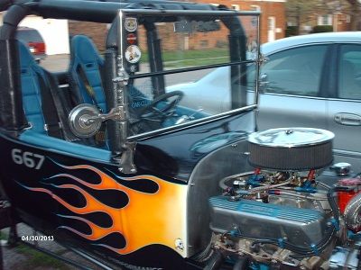 All ford, black with flames, automatic, 7000 miles, roll cage, roadster