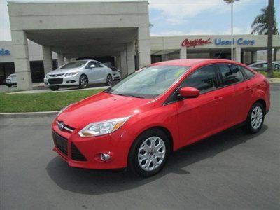 2012 ford focus se sedan, race red, 1 owner, clean carfax, available financing