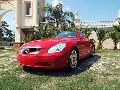 2002 lexus sc430 convertible 2-door 4.3l clean carfax red/tan