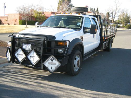 2008 ford f550 superduty crew cab powerstroke diesel 4x4 4wd flatbed utility