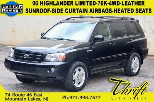 06 highlander limited-76k-4wd-leather-sunroof-side curtain airbags-heated seats