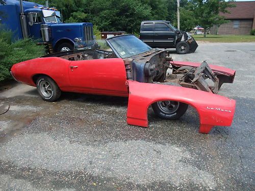 1969 pontiac lemans convertible rolling shell 4 speed