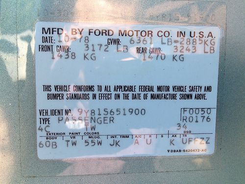 1979 Lincoln Town Car Clean Original 55k miles One Owner, image 13