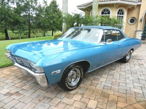 Gorgeous 1968 chevy impala ss convertible, match #'s, 327-v8, restored, lo reser