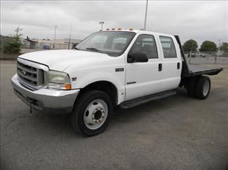 1999 ford f-550 crew cab 4x4 flat bed 6 speed!! 7.3 powerstroke diesel!