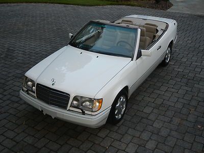 1994 mercedes e320 cabriolet white over parchment with black power soft top