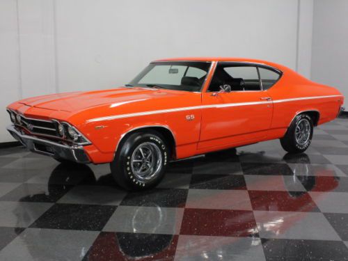 Big block 396ci, hugger orange, bucket seats w/ console, nice chevelle ss