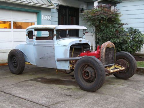 1930 ford model a coupe hot rod project 4 cyl with cragar dual carb intake