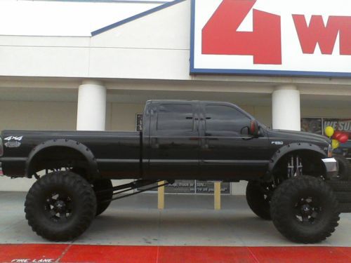 2003, black, ford, super duty, f250, lifted, monster truck, v10, 4 door, custom