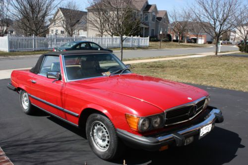 Red 1983 mercedes benz 380sl