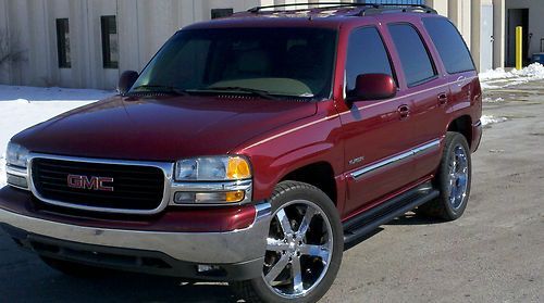2002 gmc yukon slt with 22 inch wheels clean truck  leather and 4wd no reserve