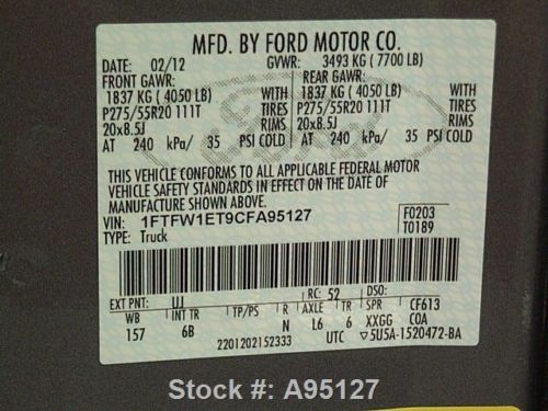 2012 FORD F-150 FX4 CREW 4X4 ECOBOOST SUNROOF NAV 20'S! TEXAS DIRECT AUTO, US $39,480.00, image 12