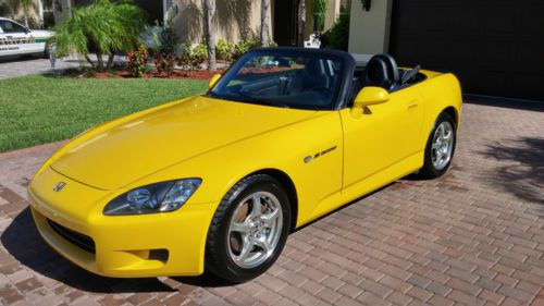 2002 honda s2000 low miles clean carfax brand new soft top mint condition yellow