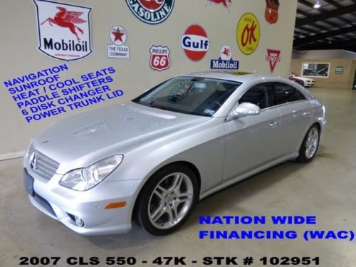 2007 cls550,sunroof,nav,htd/cool lth,park sensors,18in amg whls,47k,we finance!!