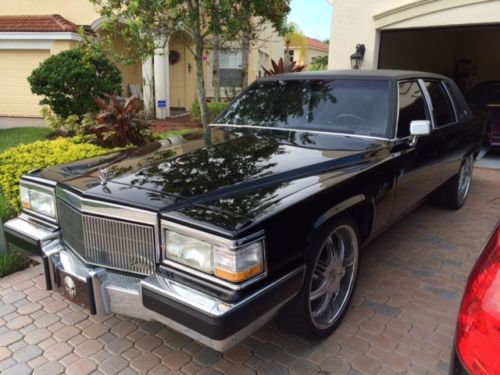 1990 triple black cadillac brougham fleetwood d&#039;elegance sedan 4-door 5.7l