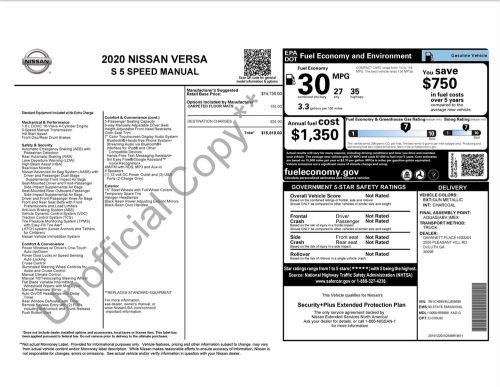 2020 Nissan Versa S, US $1,225.00, image 15