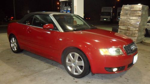 2004 beautiful red audi a4 convertible quattro 3.0  no reserve