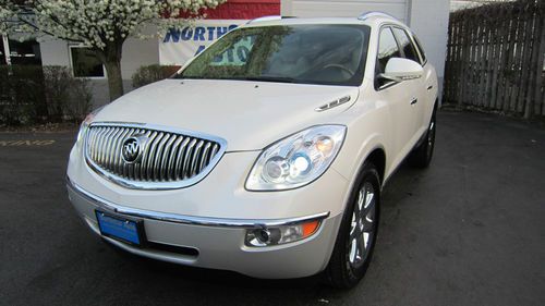 08 enclave cxl awd pearl white every option dvd roof navi heated &amp; extra clean