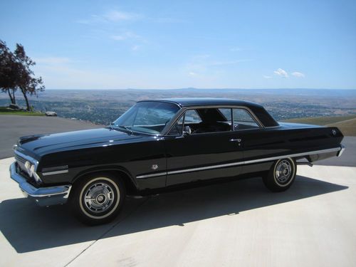 1963 impala ss 409 425 hp 4 speed, black on black, restored, clasic, collector!!
