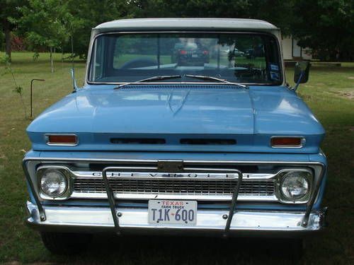 1966 chevrolet custom cab / "327" v-8 / pg / big back window / a-c orig texas tk