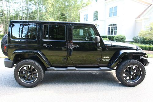 2011 jeep wrangler unlimited sahara black lifted custom navigation backup camera