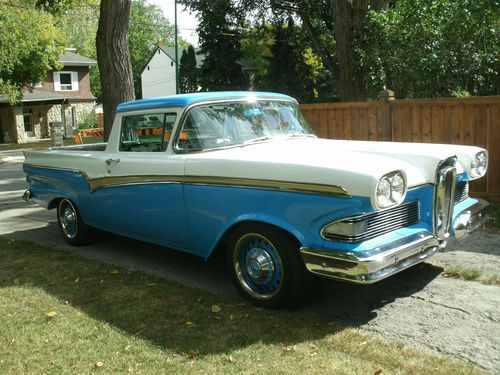 58 ranchero retro-rod, modern frame, runing gear, suspension etc