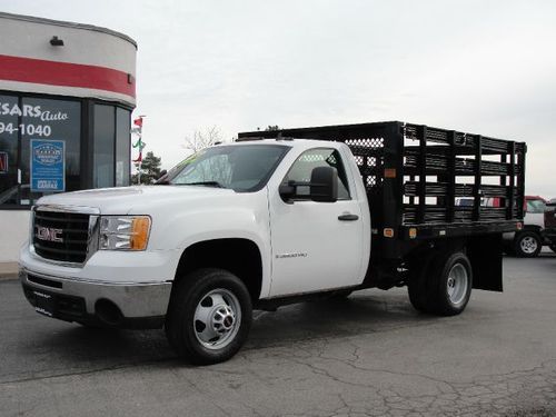 2009 gmc sierra 3500 stake flatbed 4x4 dually tow pkg