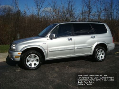 2001 suzuki grand vitara xl7 4x4 suv 3rd row seat 1 owner sunroof cd v6 nice !