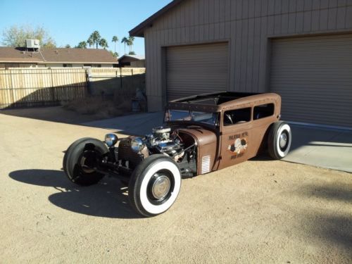 29 ford model a tudor - rat rod - chopped channeled bagged - full custom bad boy