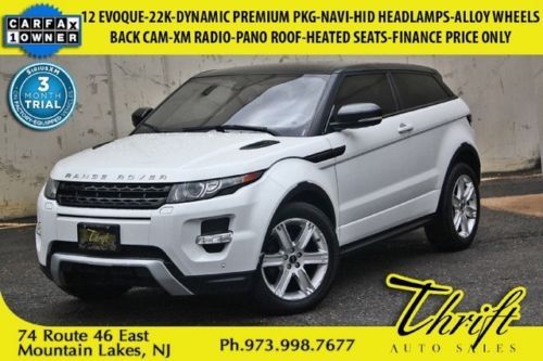 12 evoque-22k-dynamic premium pkg-navi-back cam-xm radio-pano roof-heated seats