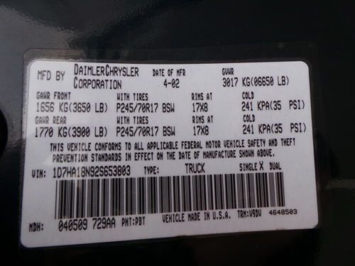 4 DOOR - 2WD - 4.7L V8 MAGNUM - 1 OWNER - RUNS GREAT! - NO RESERVE AUCTION!, image 36