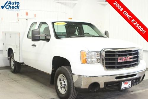 Used 08 gmc k2500hd extended cab 4x4 knaphiede utility box 6.0l v8 work truck