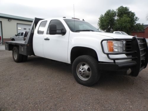 2008 gmc 3500 4x4 duramax diesel extended cab dually automatic flatbed