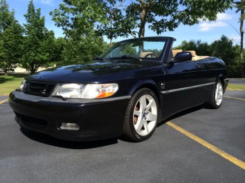 2003 saab 9-3 viggen aero convertible - midnight blue on warm beige leather -