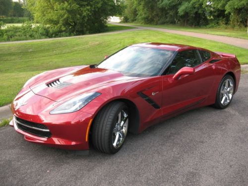 2014 corvette stingray - only 355 miles - lt3 - crystal red - 7spd