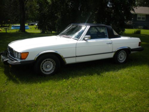 1978 mercedes benz 450 sl convertible white sportscar classic collector auto v8