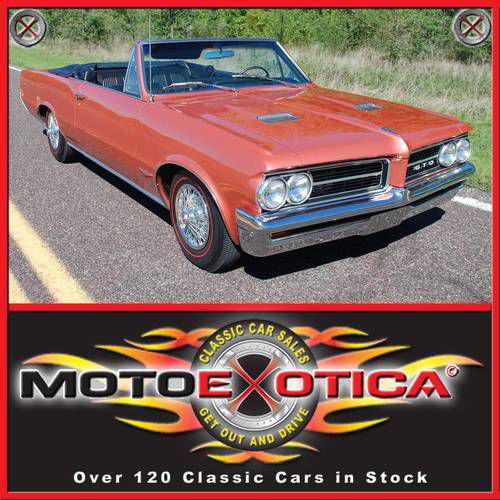 1964 gto convertible, original sunfire red, 4 speed, phs documented, tri power