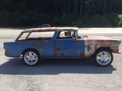 1955 chevy nomad-true barn find-rat rod-hot rod-rare! no reserve!!! bel-air!