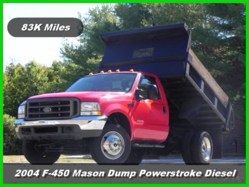 2004 ford f-450 xl regular cab mason dump truck 4x4 6.0l power stroke diesel ac