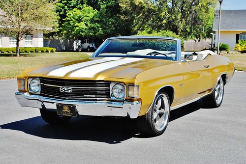 Spectacular 1972 chevrolet chevelle malibu convertible ss tribute 350 ,auto ,p.s