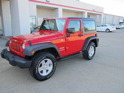 11 4x4 jeep wrangler sport red gray cloth clean carfax one owner low miles auto