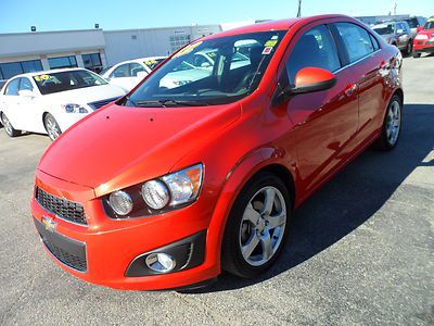 2012 chevy sonic ltz in inferno orange, leather, alloy wheels