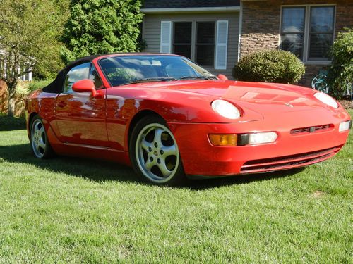 Timeless classic.  stunning guards red porsche 968 cabriolet, leather interior