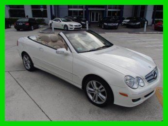 2009 clk350 convertible, white/stone, cpo 100,000 mile warranty, mercedes dealer