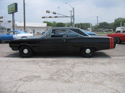 1967 dodge coronet black/black,red stripe,383 magnum,727 automatic,clean mopar