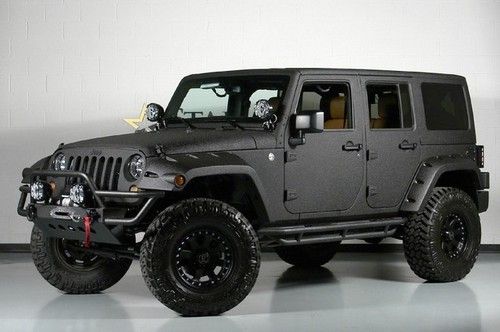 Starwood custom, black kevlar, tuscany leather, 4 lift, smittybilt bumper