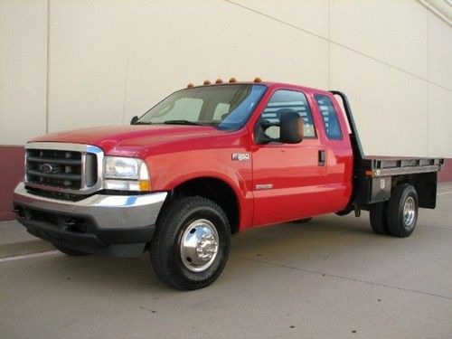 2004 ford f-350 4x4 xlt diesel, super cab, flat bed, serviced, only 88k miles!